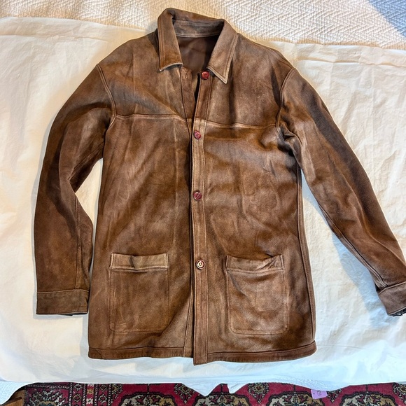 Bardelli Beverly Hills Vtg Men's Brown Suede Leather Reversible Jacket Size M - Picture 12 of 12